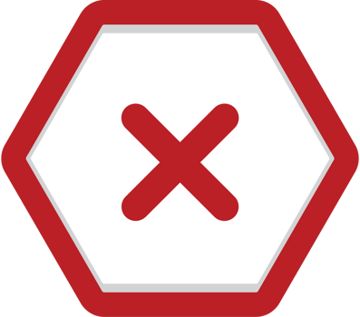 Incorrect sign hexagon vector