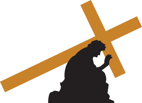 Jesus carrying the cross vector