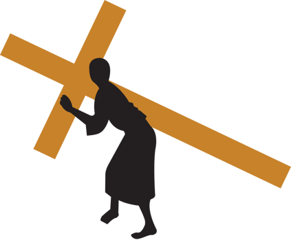 Jesus carrying the cross vector