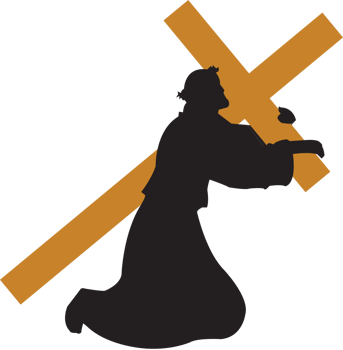Jesus carrying the cross vector