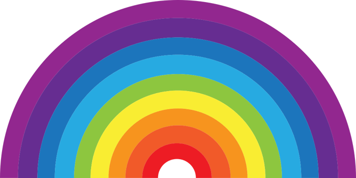 Rainbow half circle vector