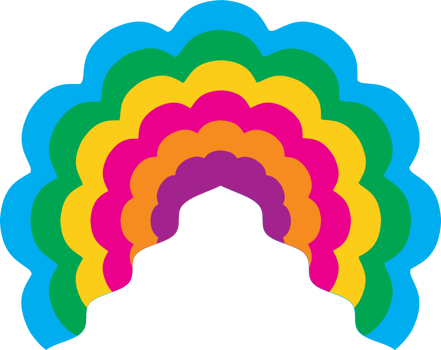 Rainbow hand fan vector