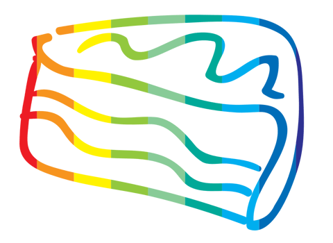 Food with outline rainbow vector