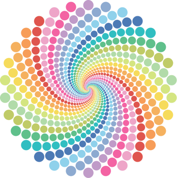 Rainbow swirl dot vector