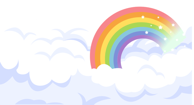 Rainbow and cloud vector