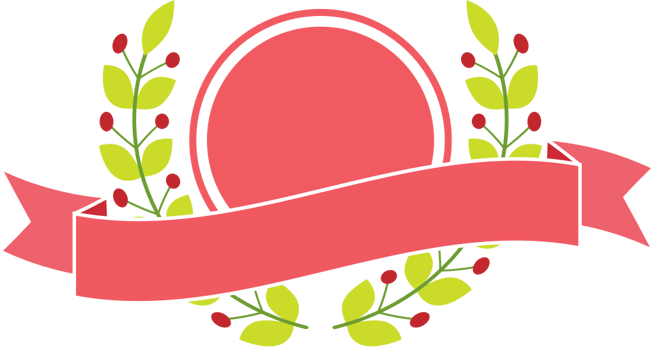 Pink badge with ribbon vector
