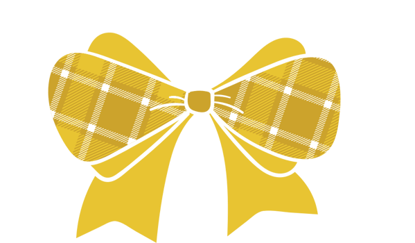 Cute bow with pattern vector