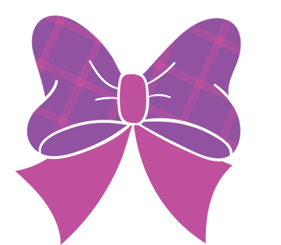 Cute bow with pattern vector