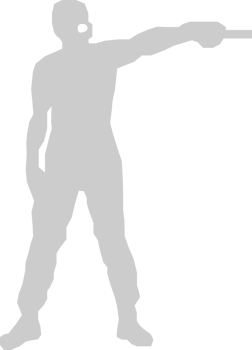Crime in action holding gun vector