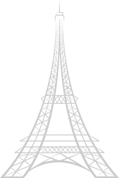 Paris eiffel tower simple icon outline vector