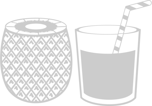 Pineapple slices and drink vector