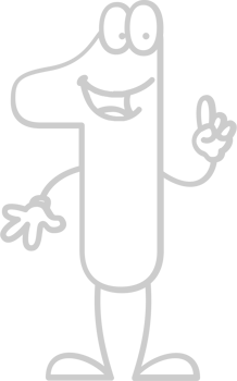 Number cartoon 1 vector