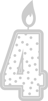 Number birthday candle 4 vector