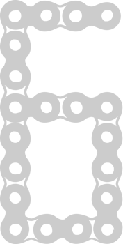Number bike gear 6 vector