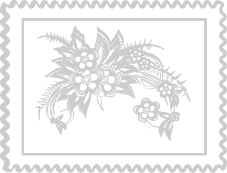 Post stamp bird and flower vector