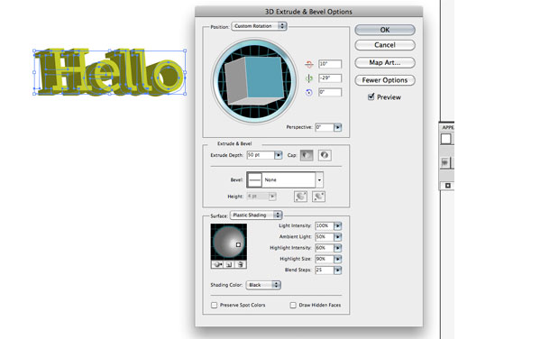 3D text in Illustrator