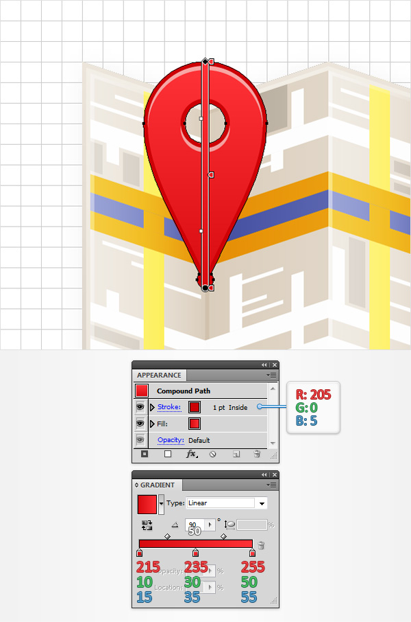 how to design map marker adobe illustrator