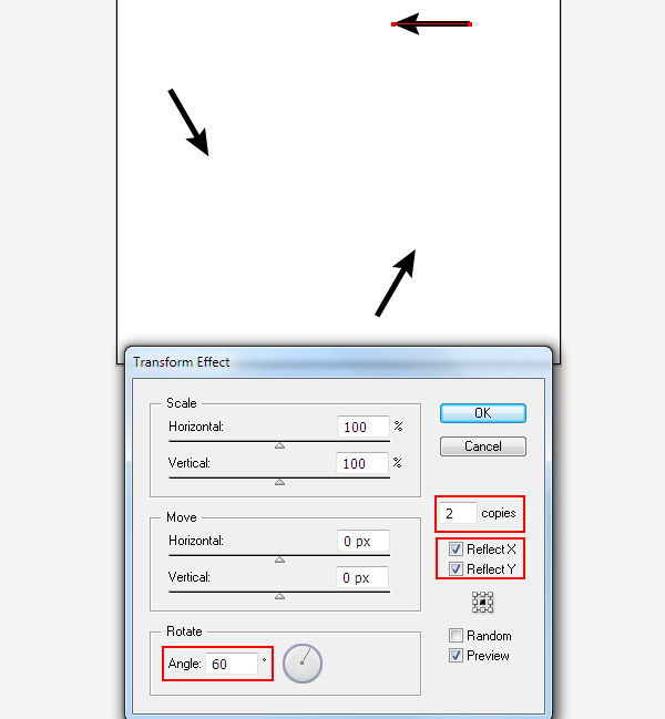 how to design mirrored illustration effect