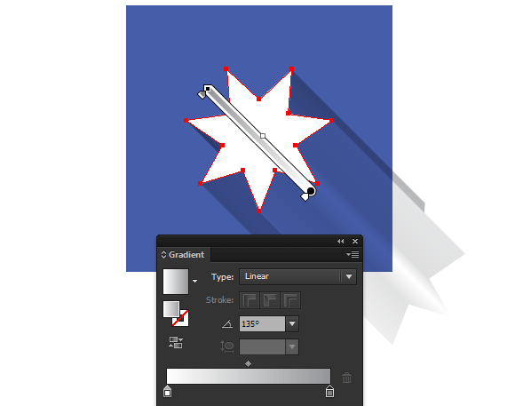 how to design long shadow effect