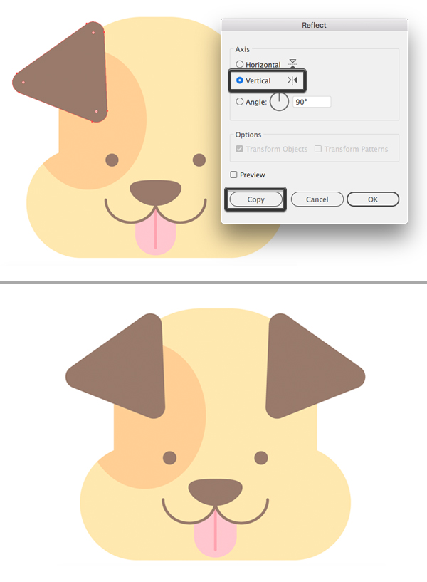 How to draw a cute dog icon in Adobe illustrator