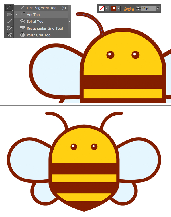 How to make honey bee logo with honeycomb