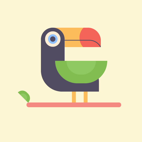 Tutorial on how to design tropical toucan bird in Adobe Illustrator CC