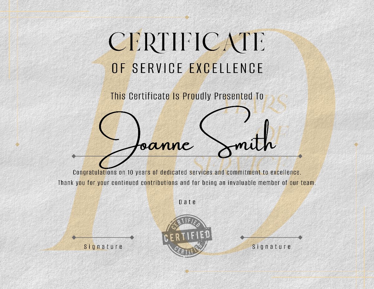 Certificate of Authenticity with Victorian Swirl Style Design
