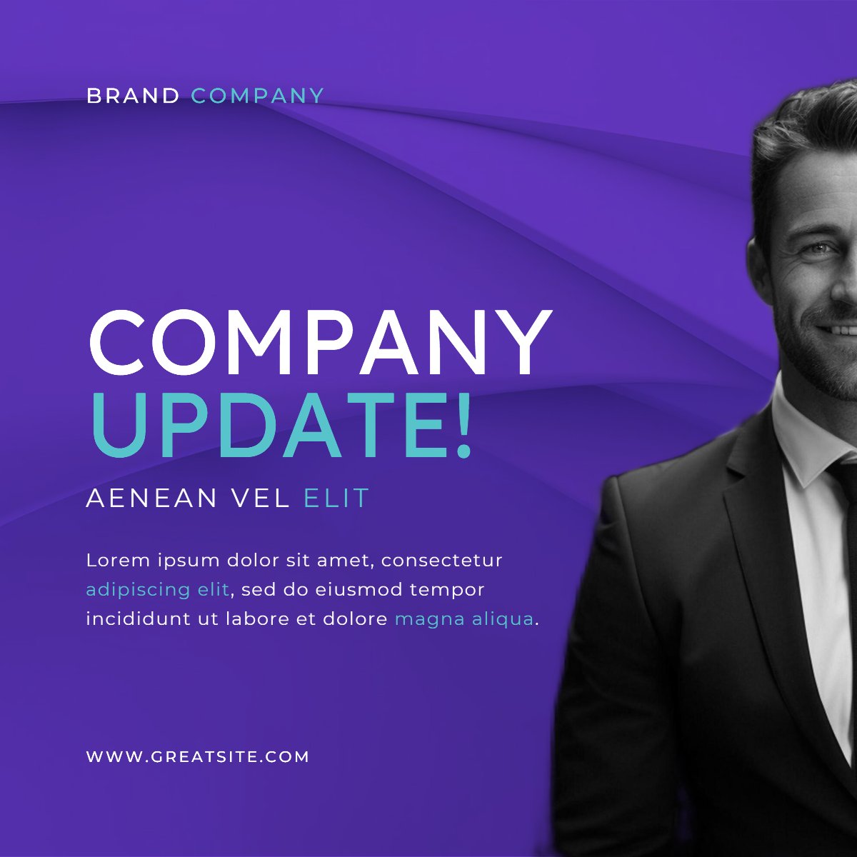 Purple Blue Minimalist Company Update Linkedin Post
