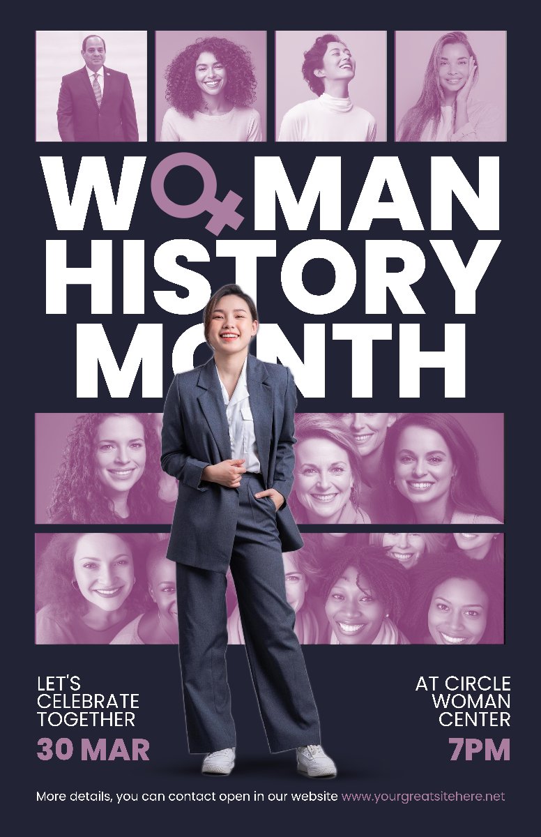 Woman History Month Event Poster Template