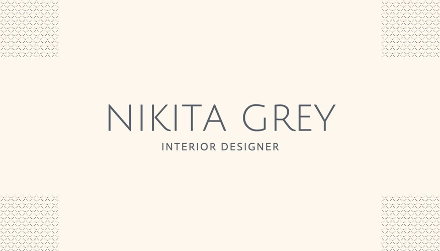 Beige Minimalist Interior Designer Business Card