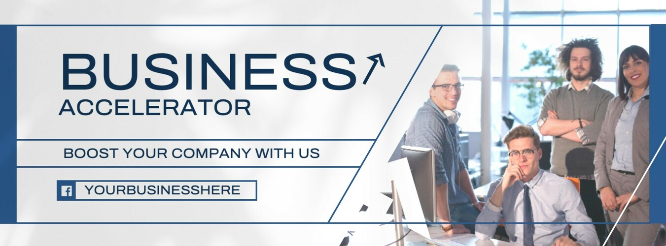 Clean Modern Blue Minimalist Corporate Template for Facebook Cover