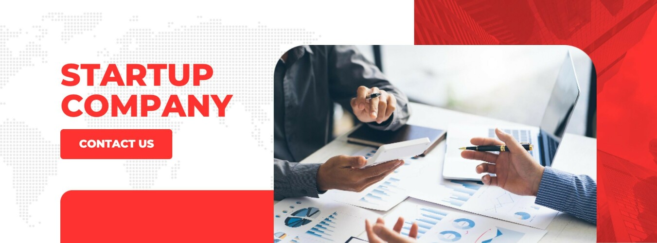 red minimalis startup facebook cover