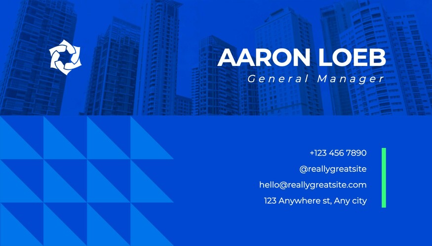 Blue minimalilst business card