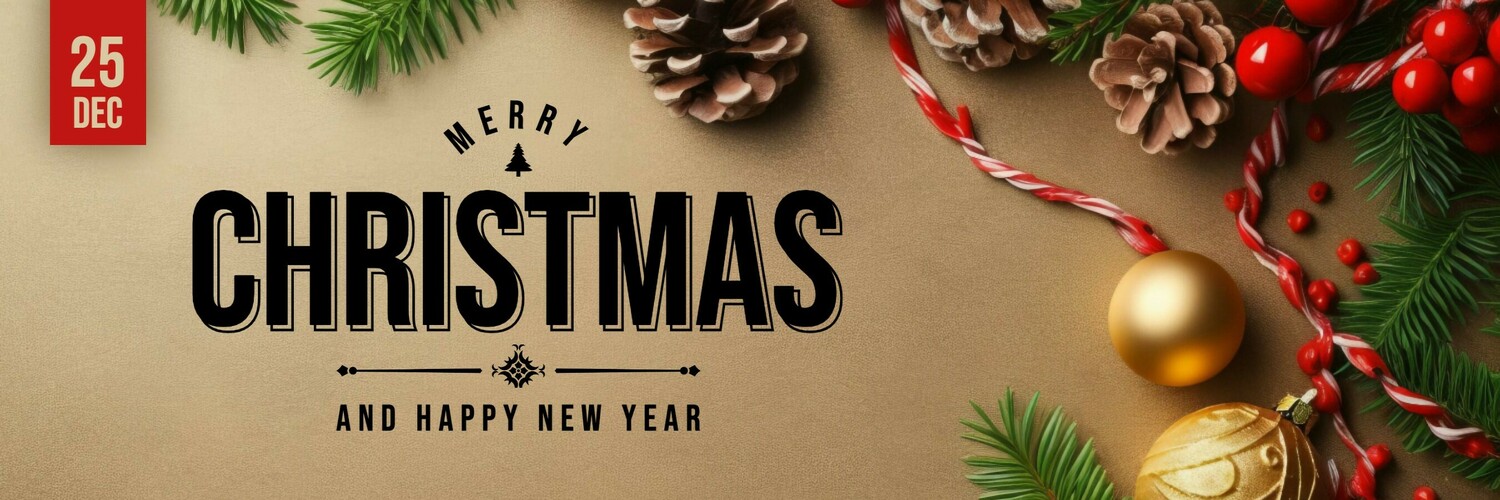 Red and Gold Modern Christmas Twitter Banner