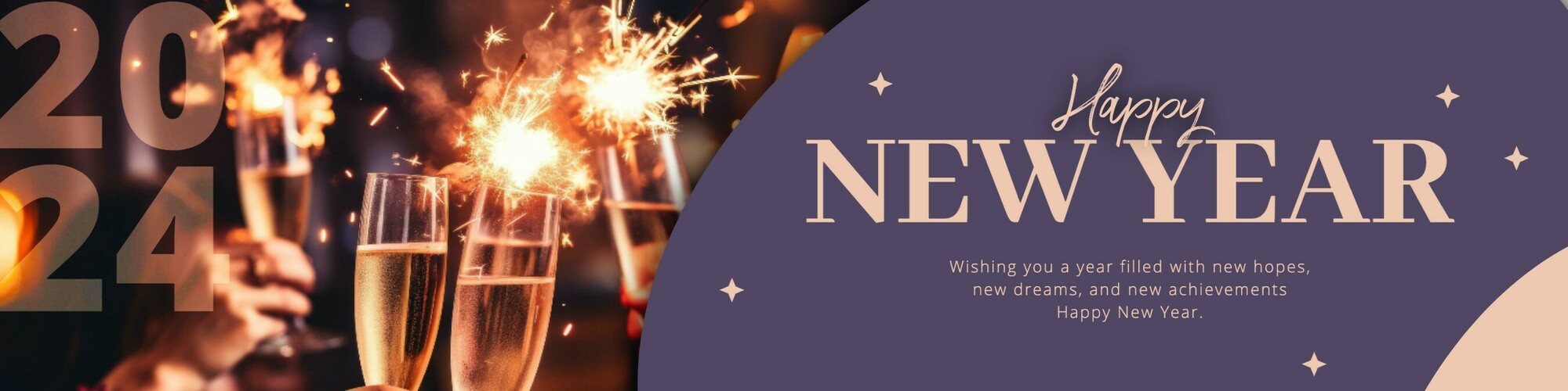 Simple New Year Greeting Linkedin Banner
