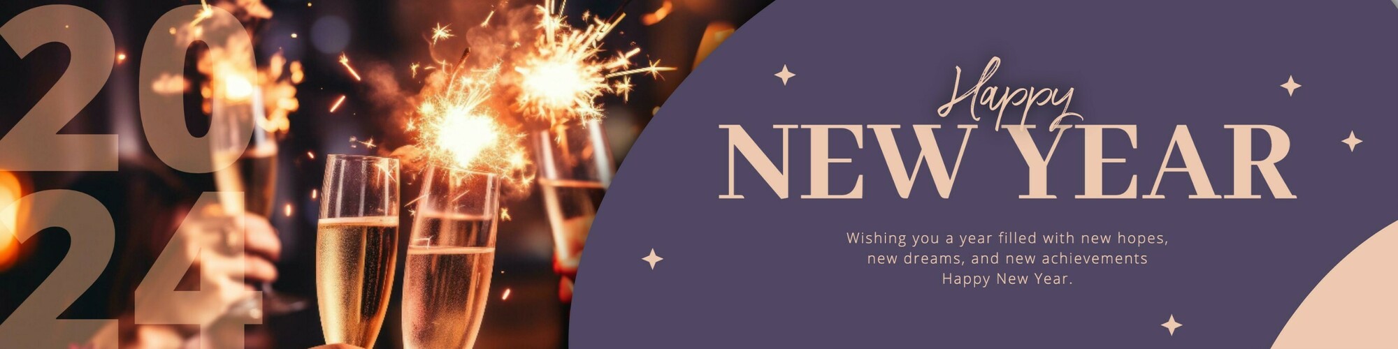 Simple New Year Greeting Linkedin Banner