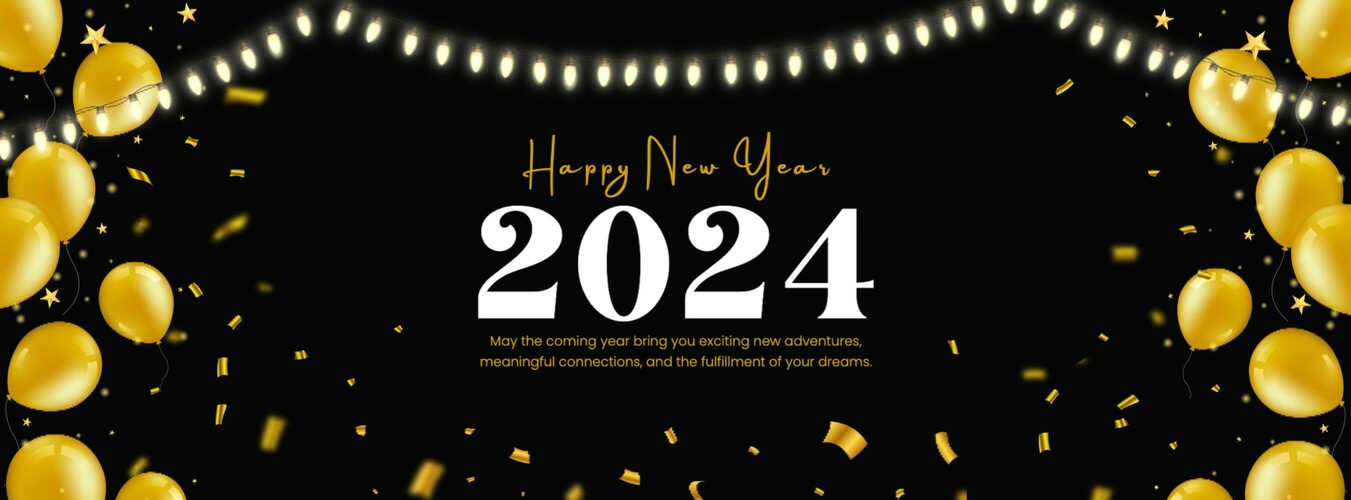 Gold Festive New Year Facebook Cover