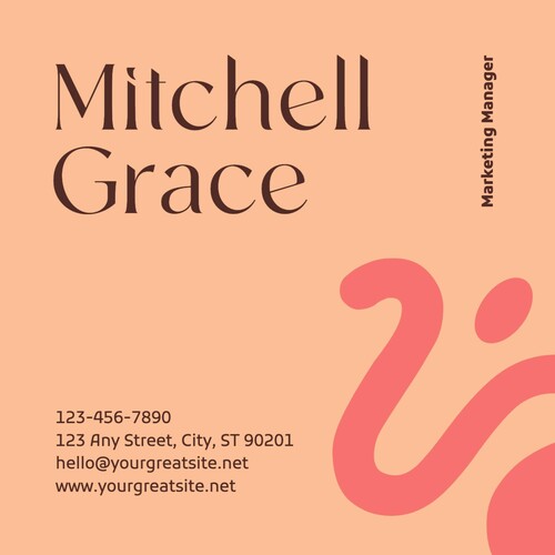Peach Marketing Manager Business Card