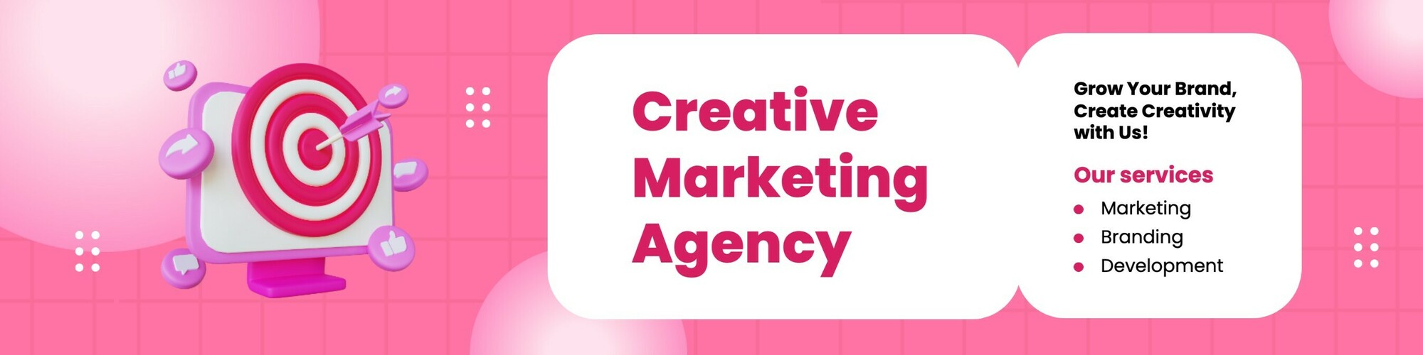 pink creative marketing agency linkedin banner