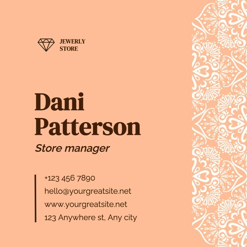 peach business card square