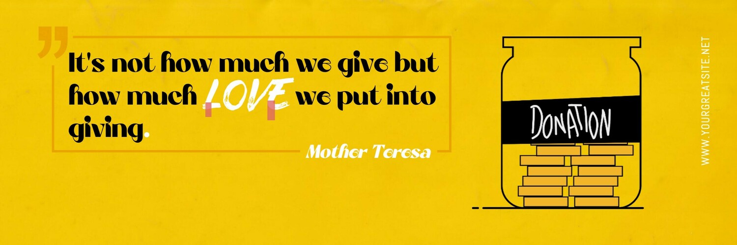 Minimalist Giving Love Charity Quote Text Design for Twitter Header