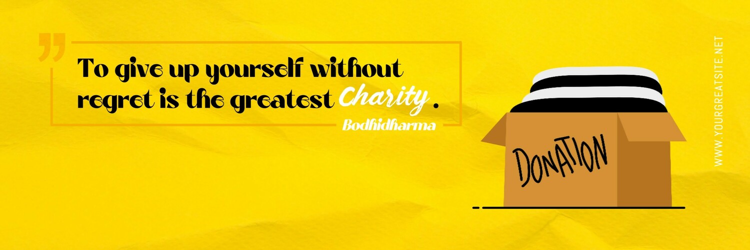 Minimalist Charity Quote Text Design for Twitter Header
