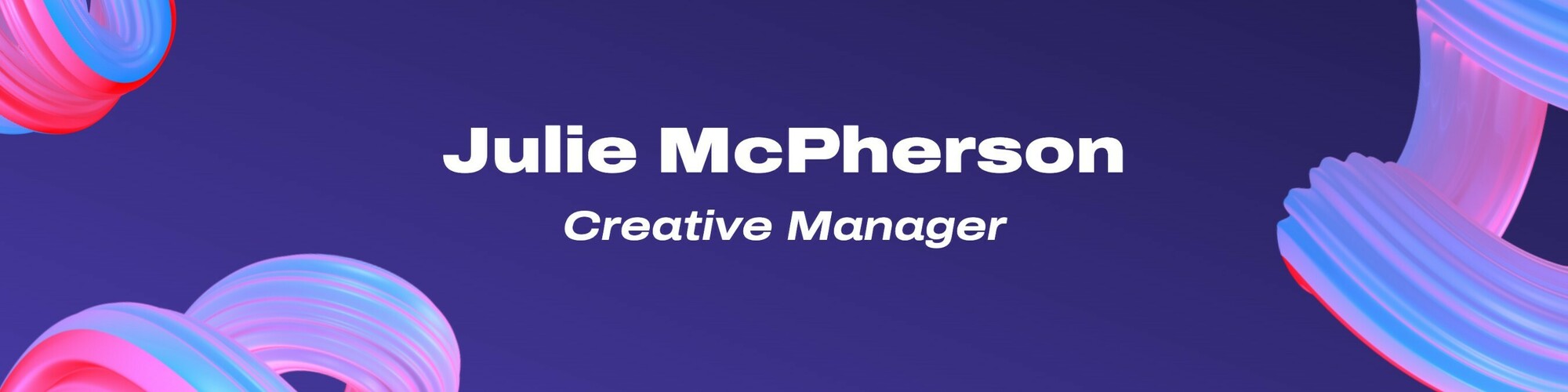 Purple 3D Fluid Creative Manager LinkedIn Banner
