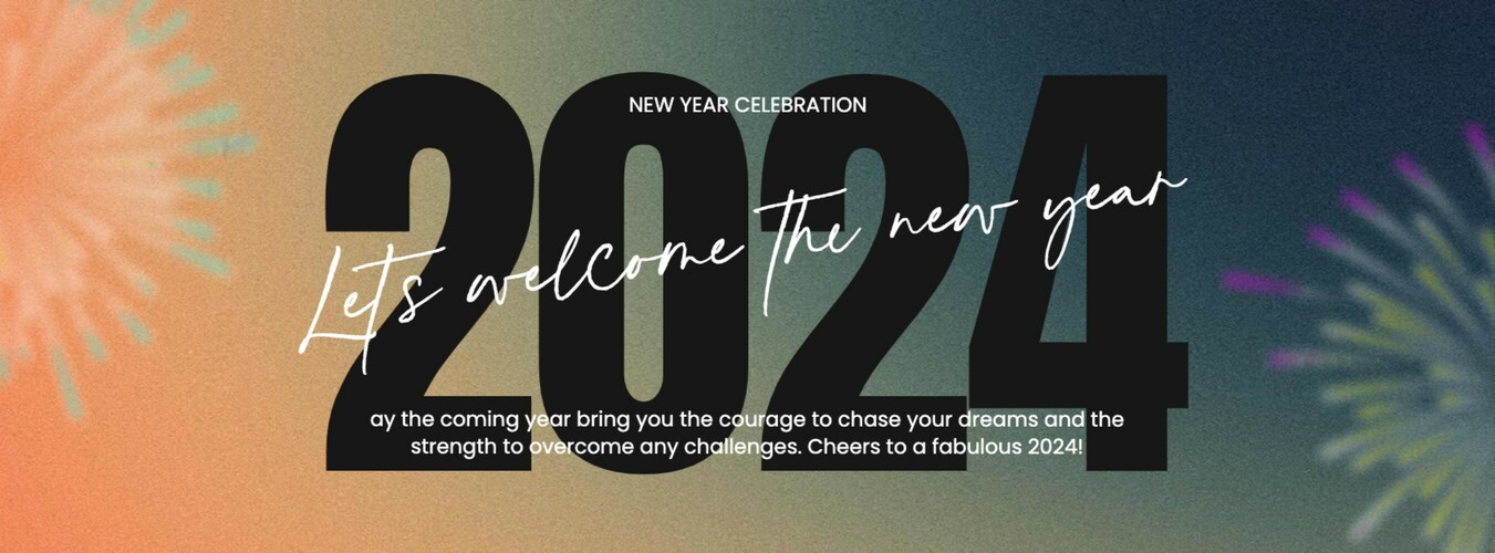 Gradient New Year 2024 Celebration Facebook Cover