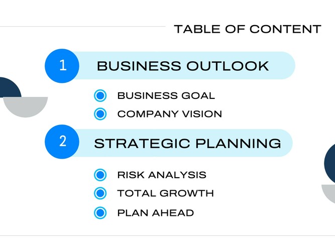 Creative Blue Shape Geometric for Business Consultation Presentation
