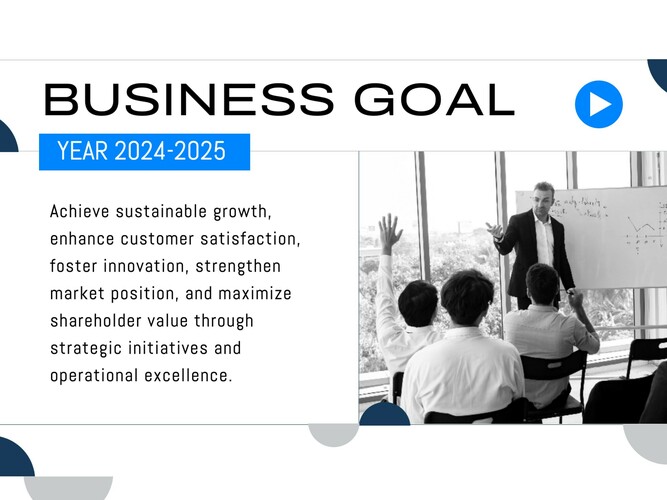 Creative Blue Shape Geometric for Business Consultation Presentation