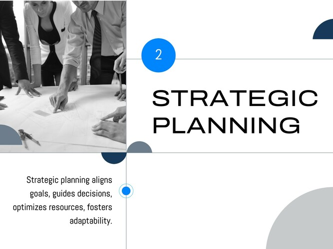 Creative Blue Shape Geometric for Business Consultation Presentation