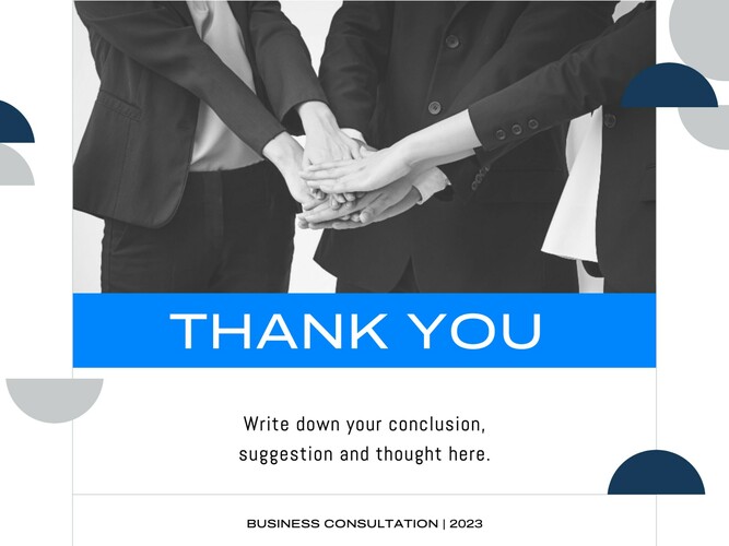 Creative Blue Shape Geometric for Business Consultation Presentation