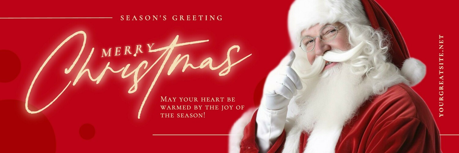 Simple Red Christmas Season GreetingTwitter Banner