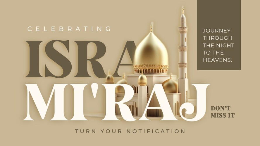 Khaki Elegant Isra Miraj Youtube Thumbnail